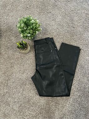Zara Black Faux Leather Trousers